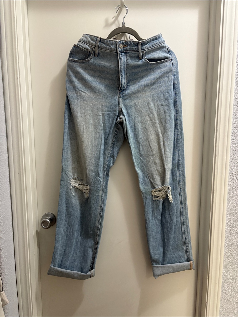 Hollister Light Blue Distressed Boyfriend Jeans